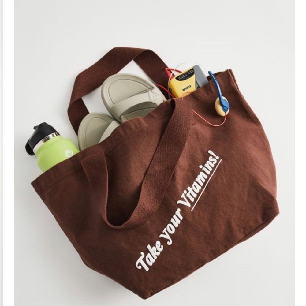 UO Take Your Vitamins Canvas Tote Bag